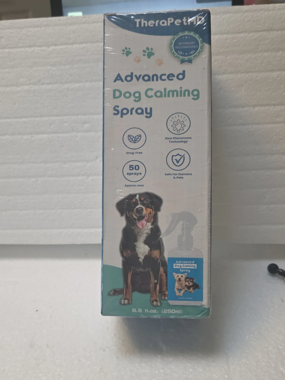 Advanced Dog Calming Spray – White & Teal